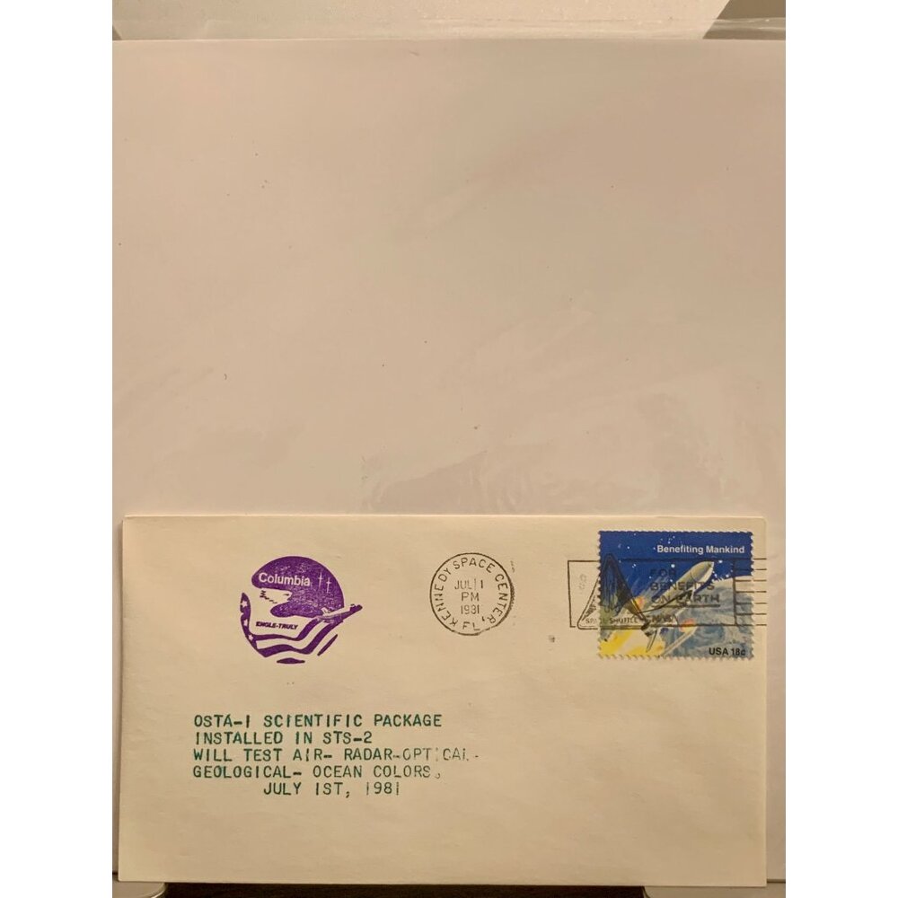 NASA Commemorative Envelope 1981 Columbia STS-2 OSTA-1 Scientific Package